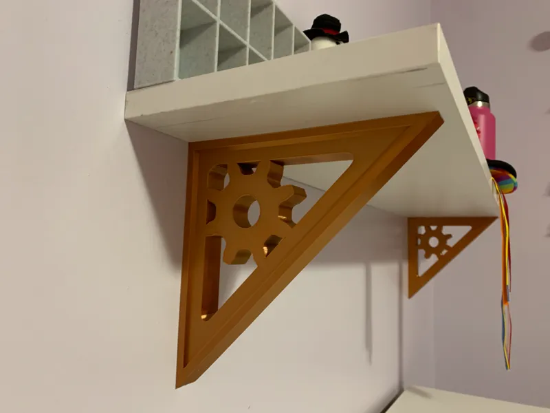Gear Themed Shelf Brackets with Hanging Tools