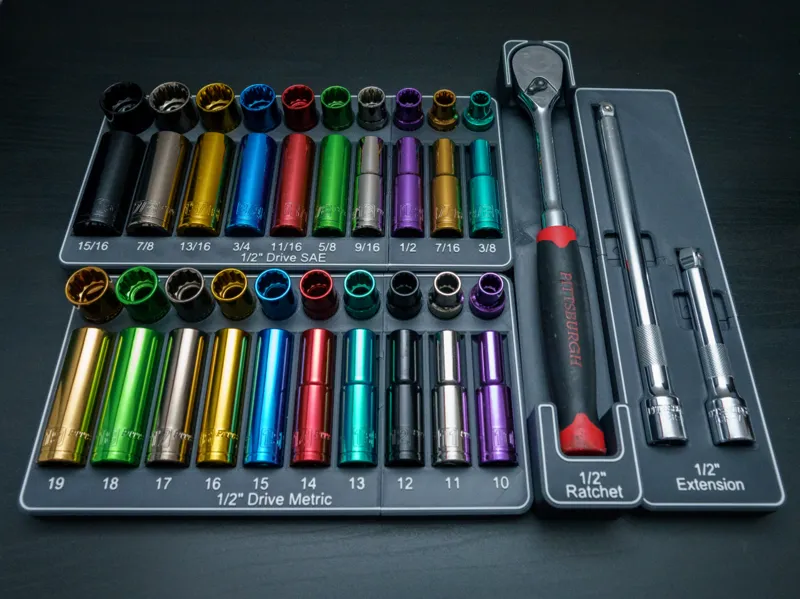 Harbor Freight ½ Drive Socket Holder Set