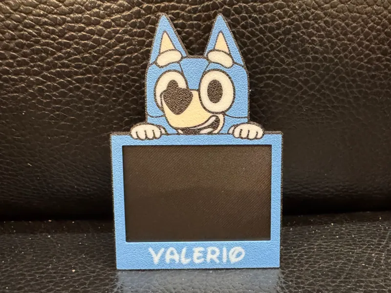 Calamita Bluey stile Polaroid Personalizzata