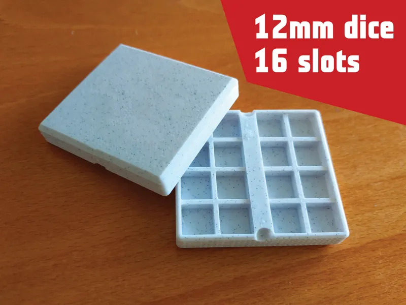 12mm d6 Dice Box with Magnets (16 slots)