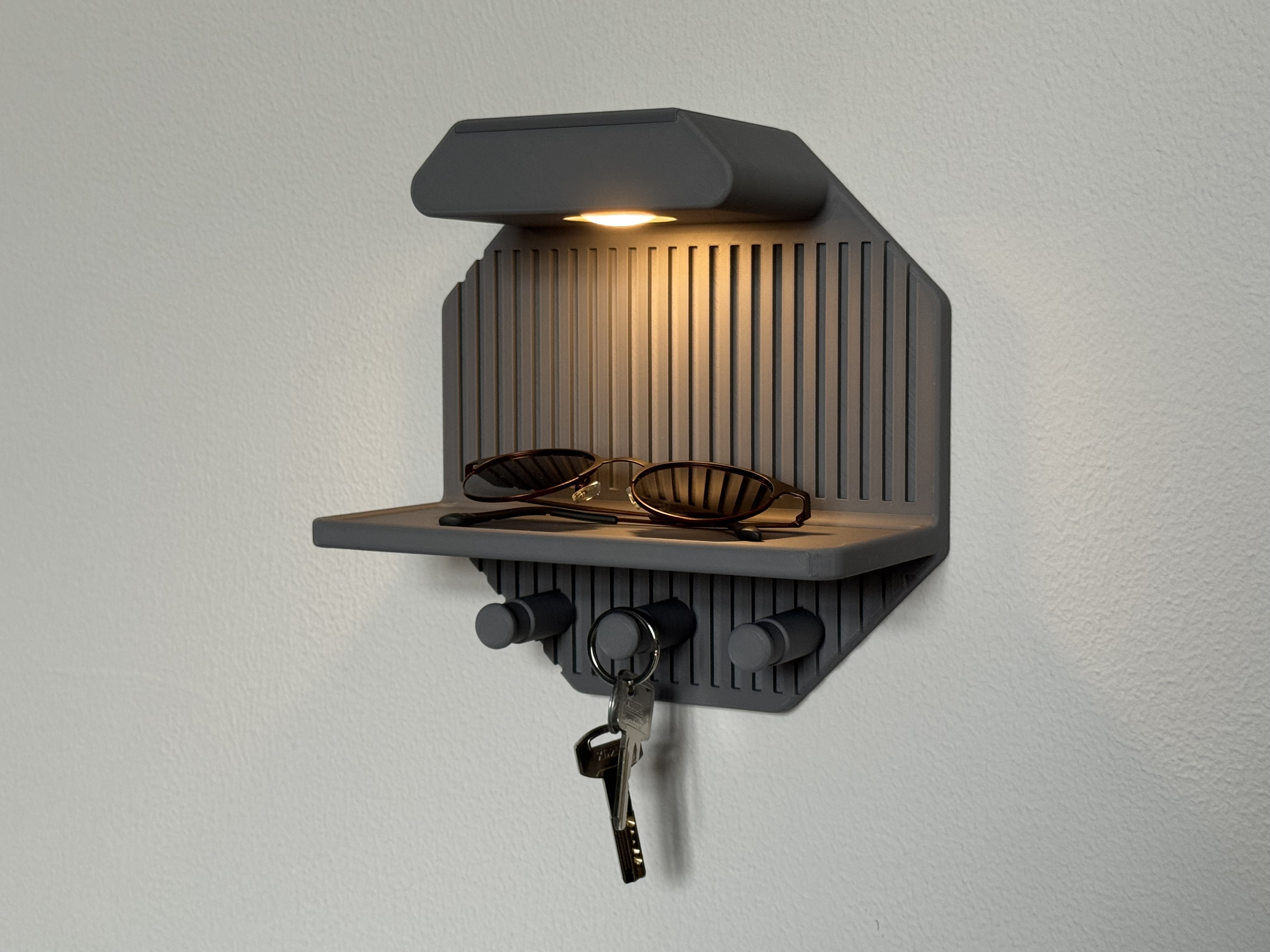 LED Entryway Organizer – Key Holder & Shelf - 1