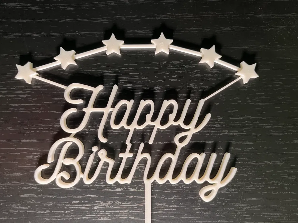 Happy Birthday Cake Topper by Designer Mick MakerWorld: Download Free ...