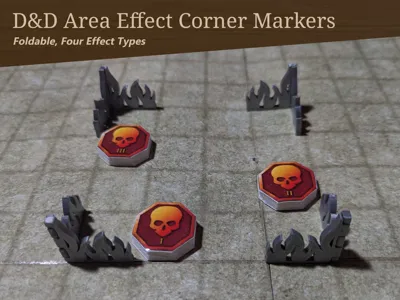 DnD Spell Area Effect Corner Template Markers