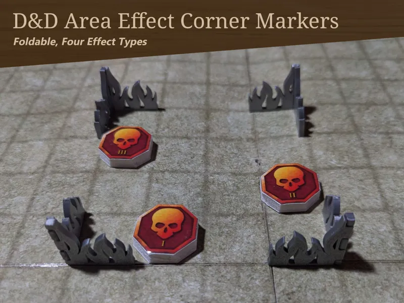 DnD Spell Area Effect Corner Template Markers