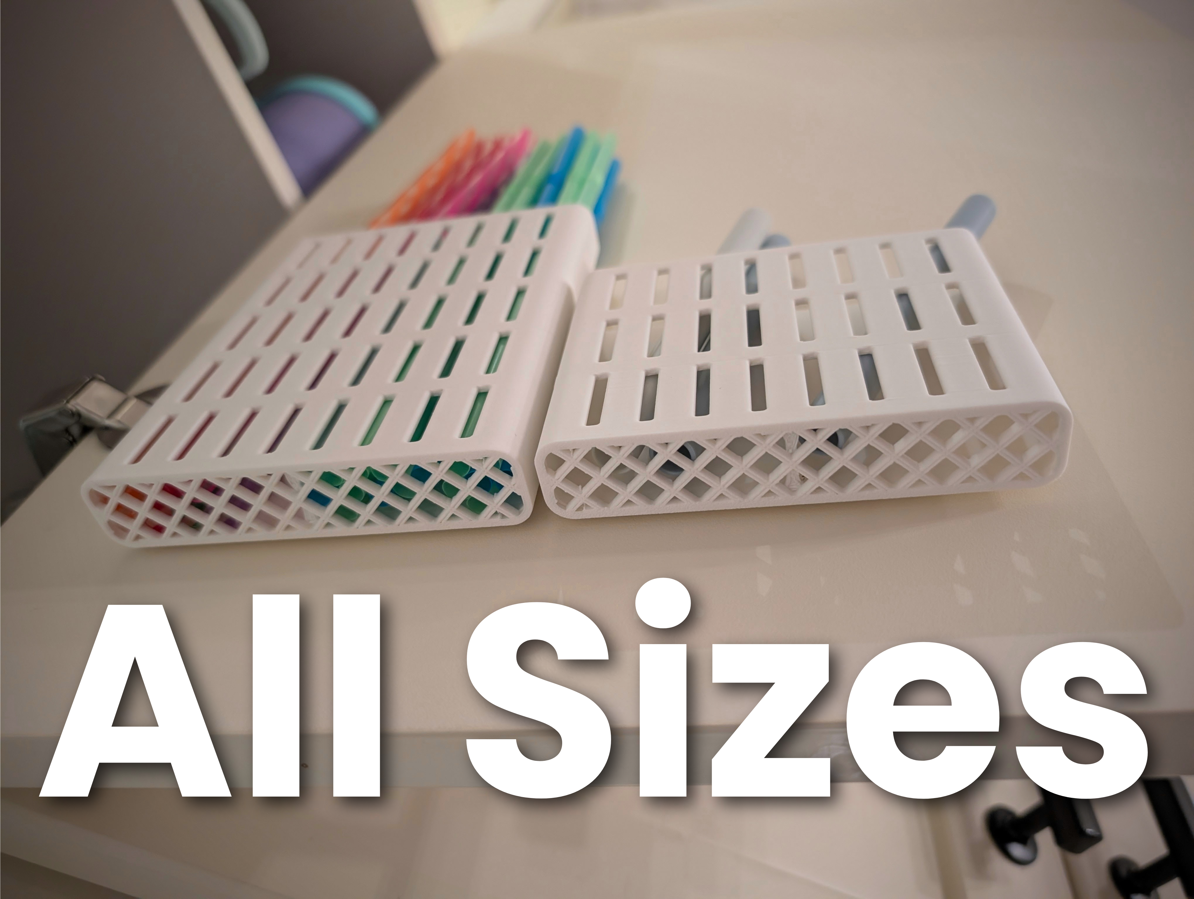 Miniatura 4 do modelo 3D Straw Holders | 3 Sizes | Integrated Drying 