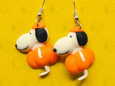 Pumpkin Snoopy Earrings 
