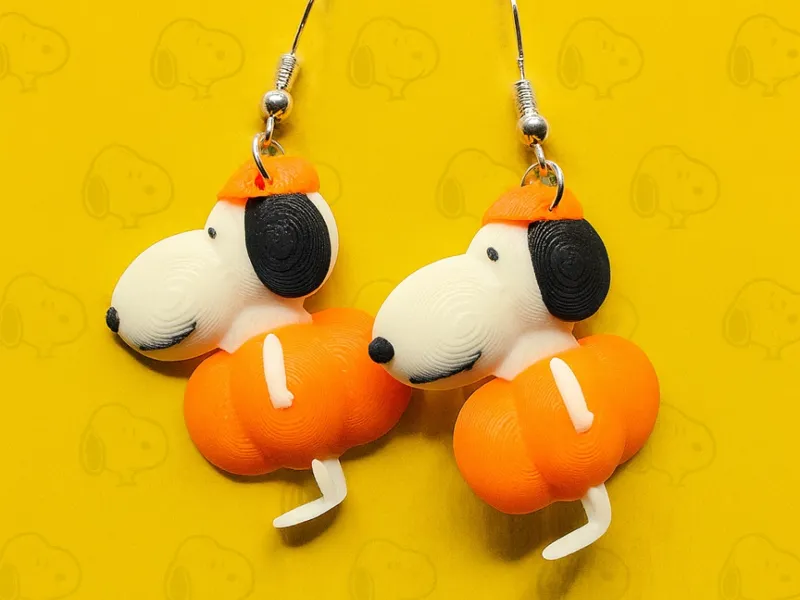 Pumpkin Snoopy Earrings 