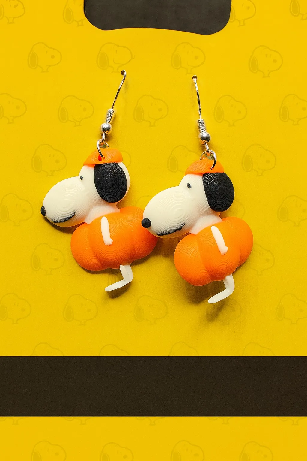 Pumpkin Snoopy Earrings view 2