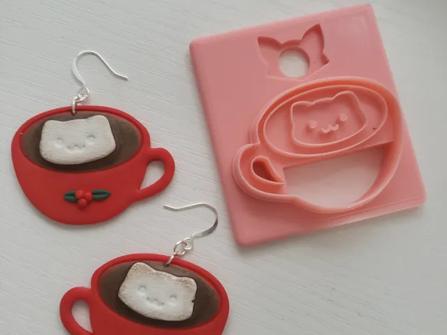 "Cat"-Puccino Polymer Clay Earring Cutter