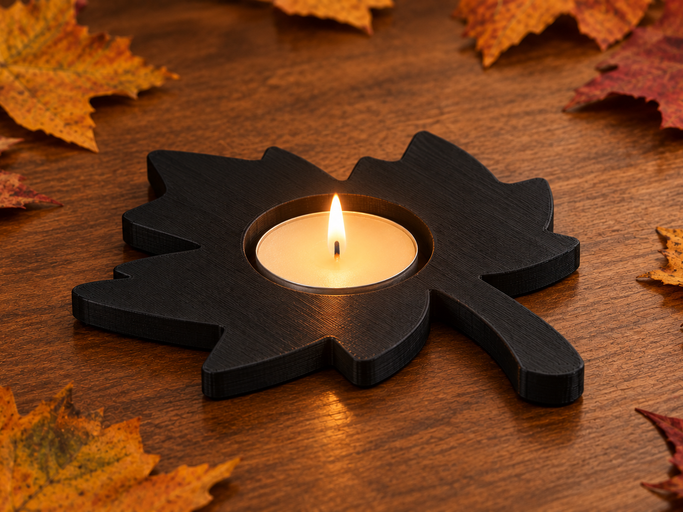 Maple leaf-shaped candle 3D model