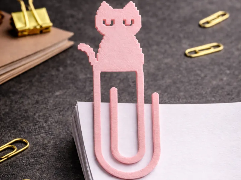Pixel Cat Paperclip, Cat Bookmark