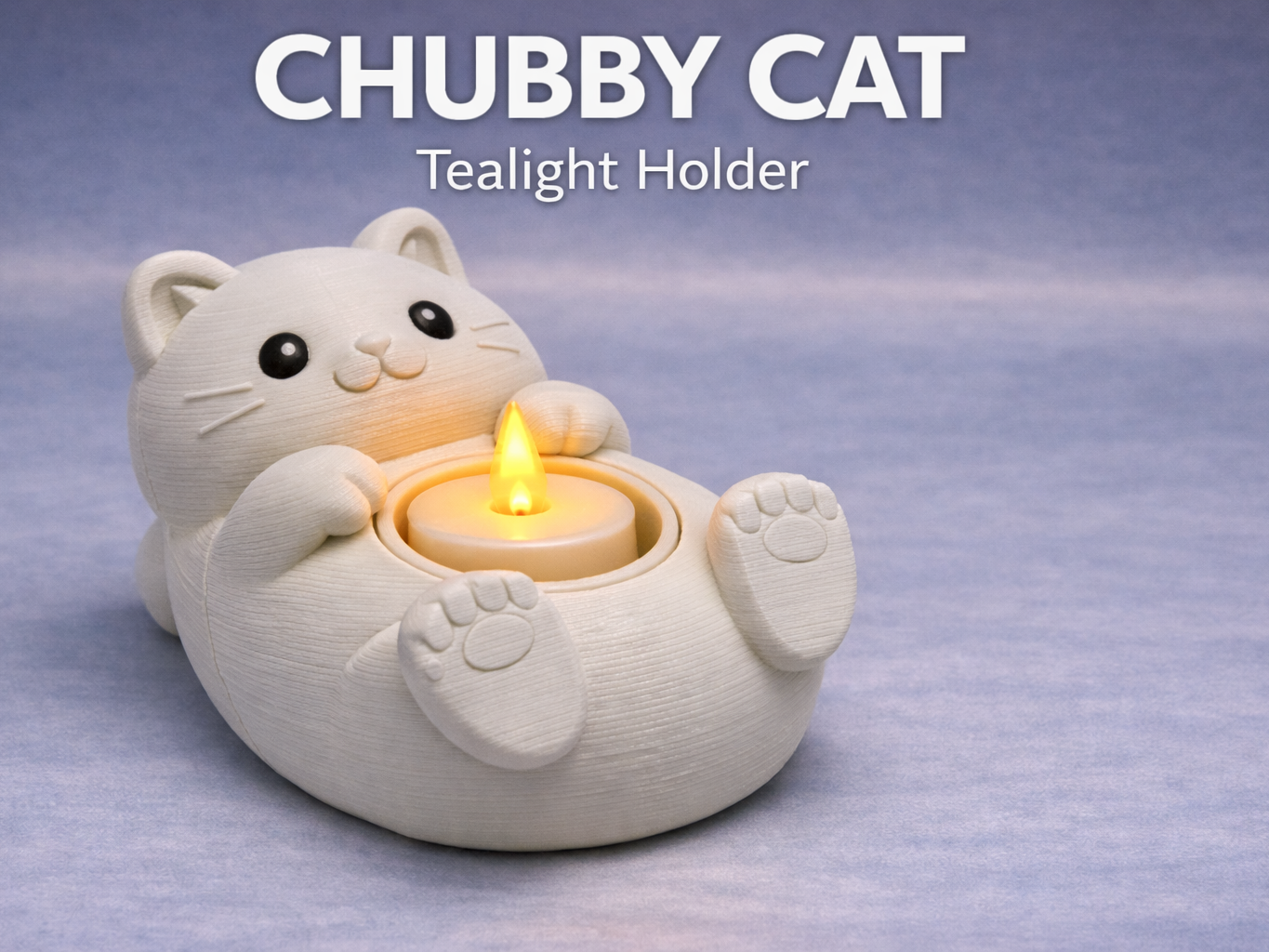 Chubby Cat LED Tealight Holder