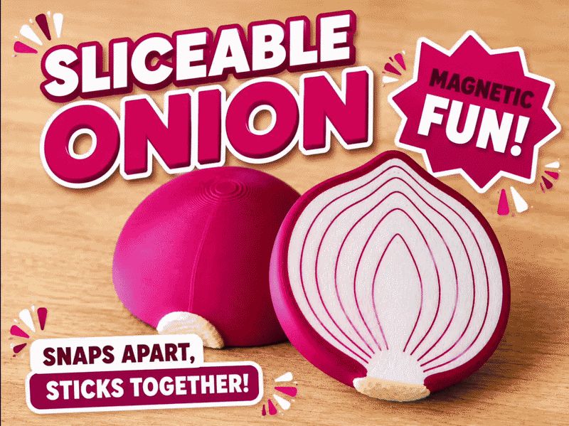 Sliceable magnetic onion toy