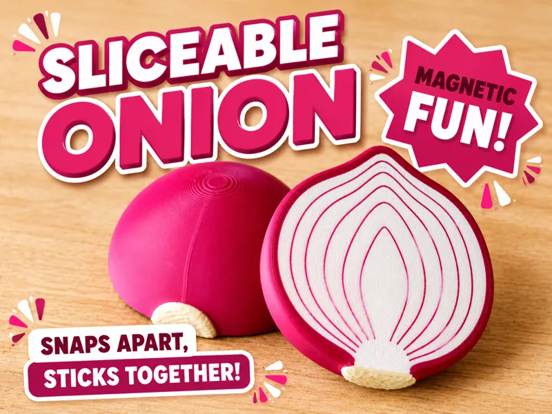 Sliceable magnetic onion toy