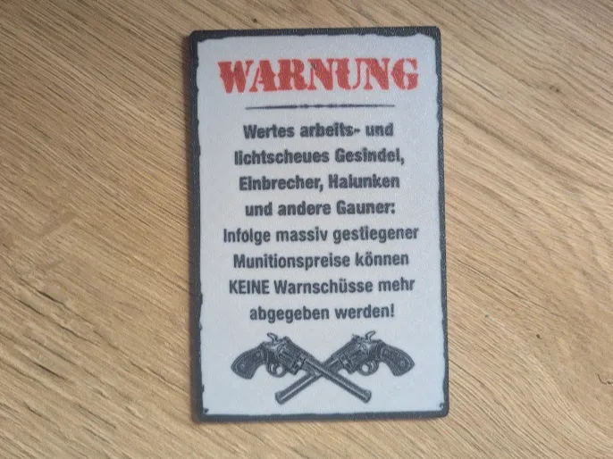 Warnung Einbrecher