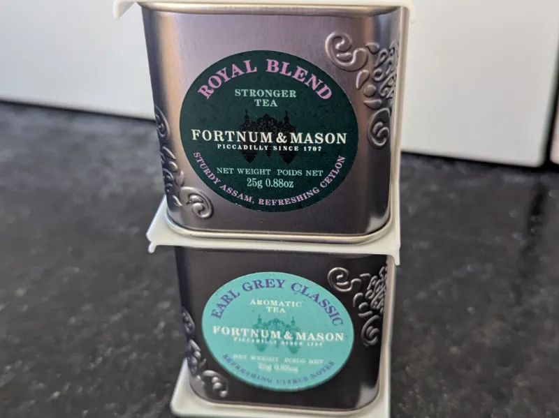Fortnum & Mason 2 stacking Mini Tea Tins Storage