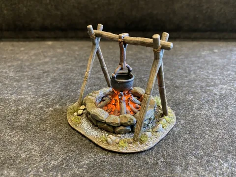 Escenografía en miniatura: Campfire 1 — referencia de MakerWorld