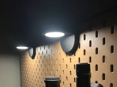 Ikea Skadis Light Mount (60mm Diameter Puck Light)
