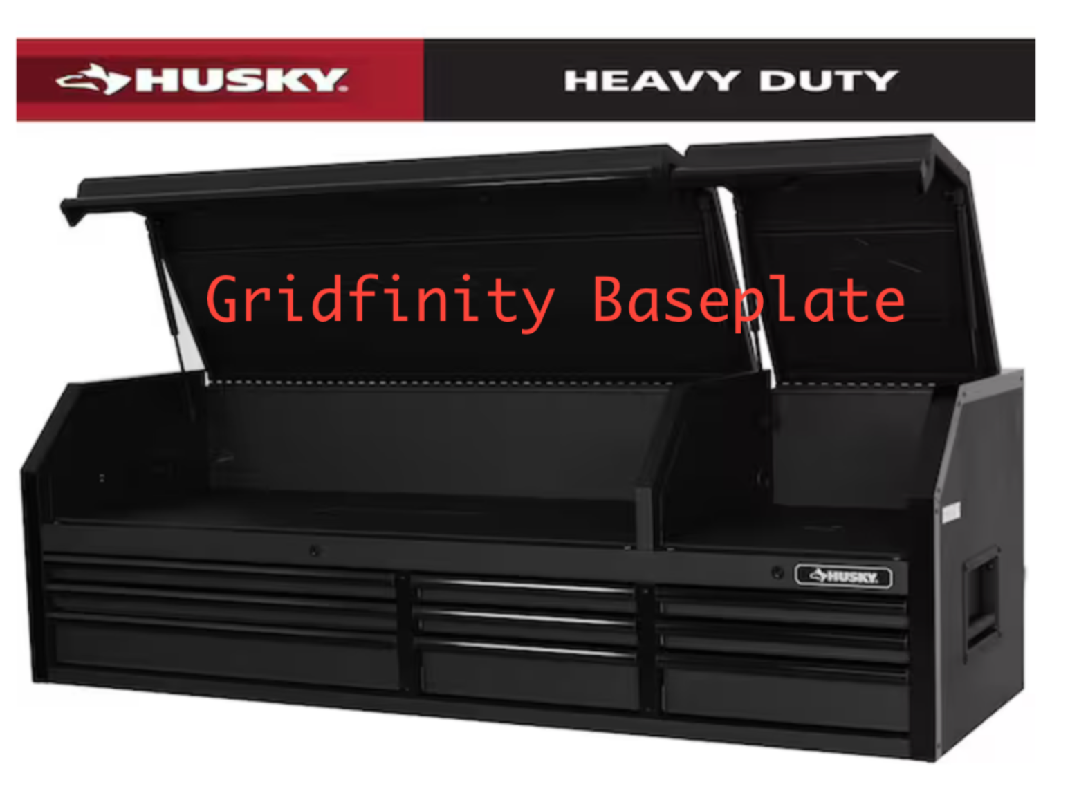 Husky 72" Top Tool Chest Drawers Gridfinity