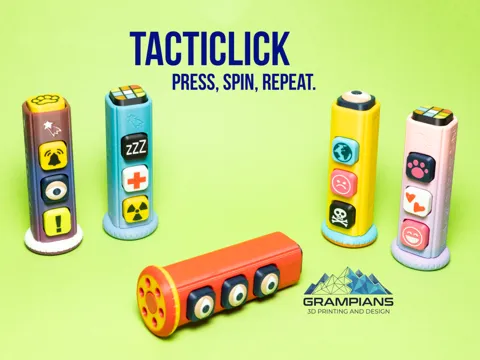Objeto manipulable: 4-Switch Fidget Clicker & Spinner - TACTICLICK — referencia de MakerWorld