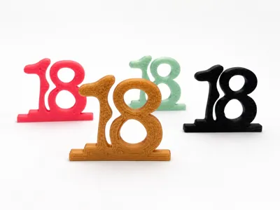 Number 18 Favor Decoration – Fast Print