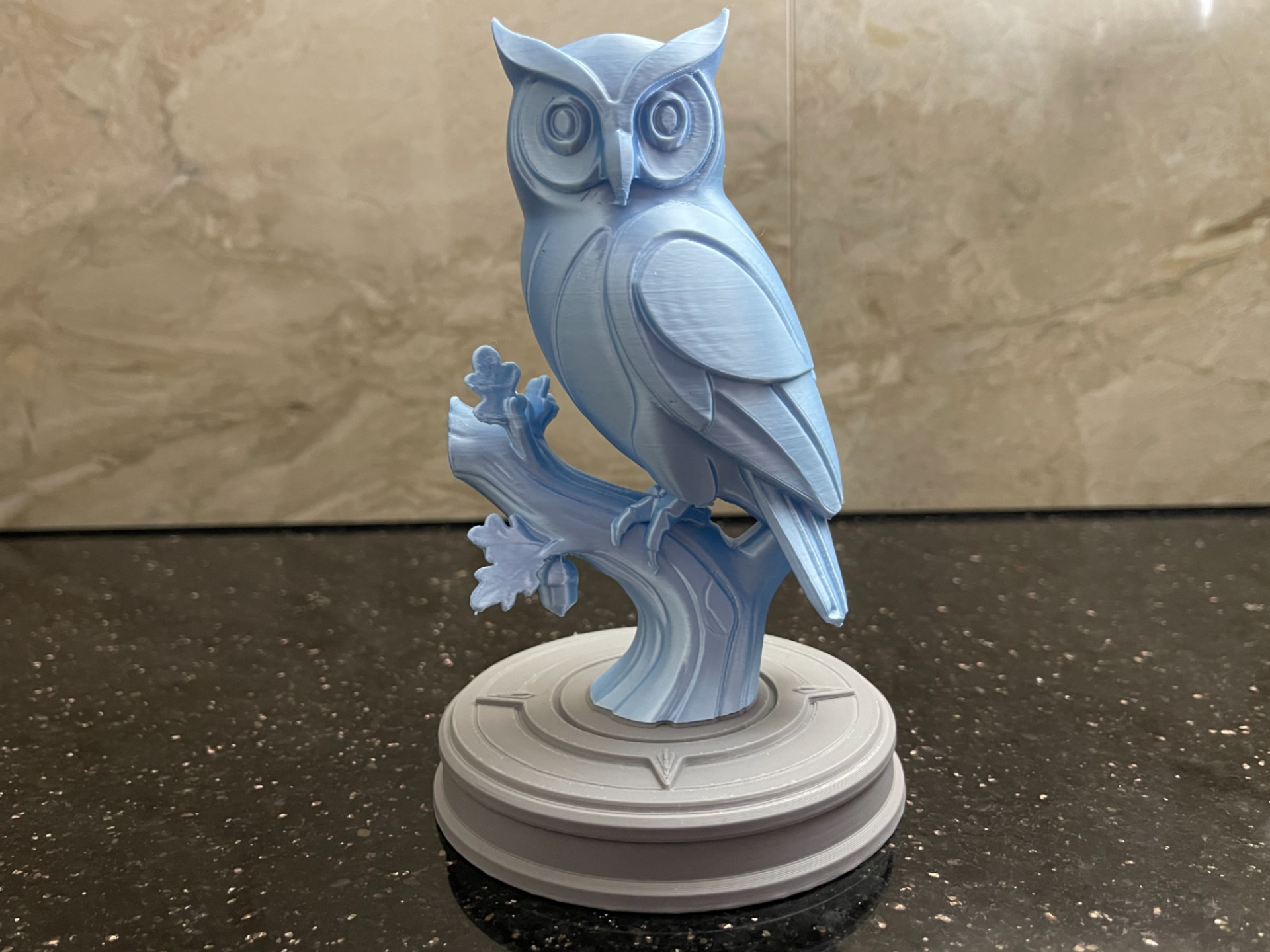 Wise Owl on Decorative Branch