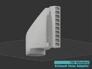 Tilt Window Exhaust Hose Adapter + Louver Front