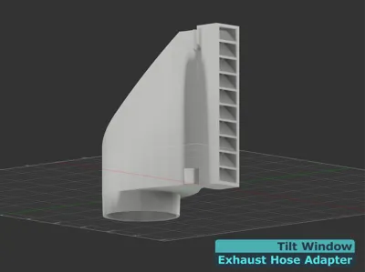 Tilt Window Exhaust Hose Adapter + Louver Front