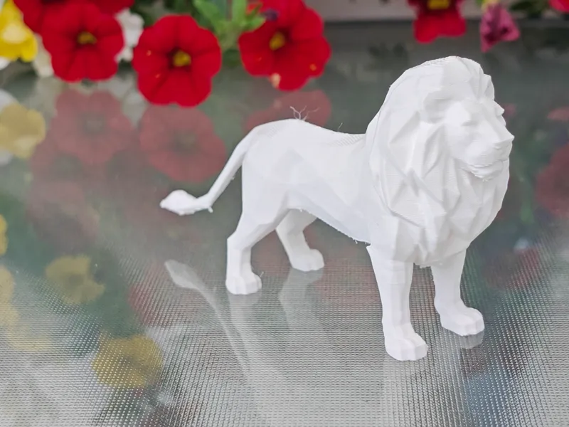 Geometric Low Poly Lion Figurine
