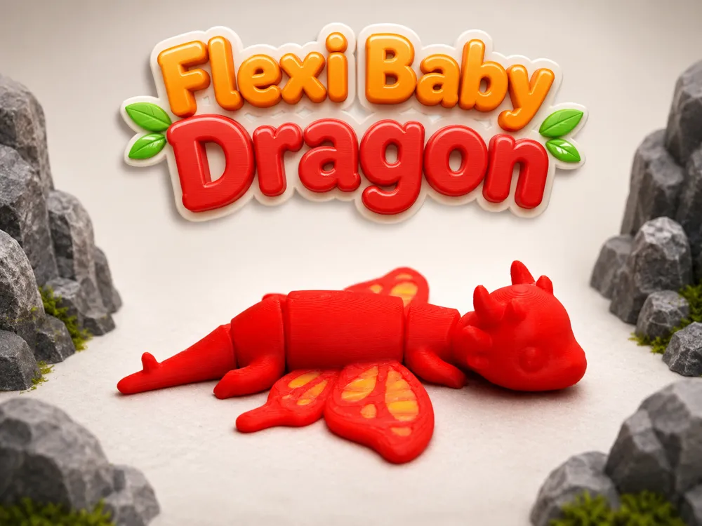 Adorno temático: Flexi Baby Dragon. Referencia del modelo original.