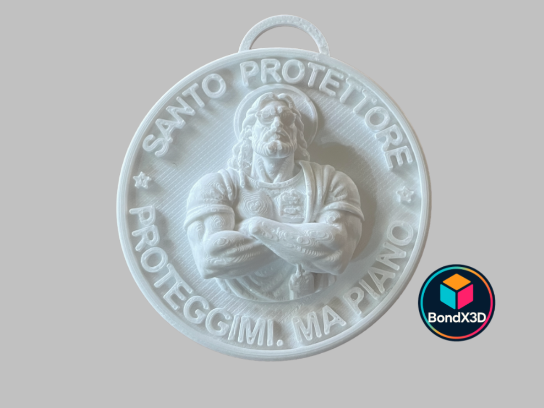 "IL SANTO PROTETTORE" - Medaglietta porta chiavi