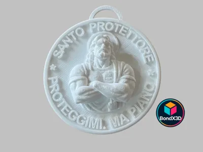 "THE PROTECTOR SAINT" - Keychain Tag