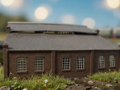 TRAIN DEPOT - N SCALE TRAIN BUILDING