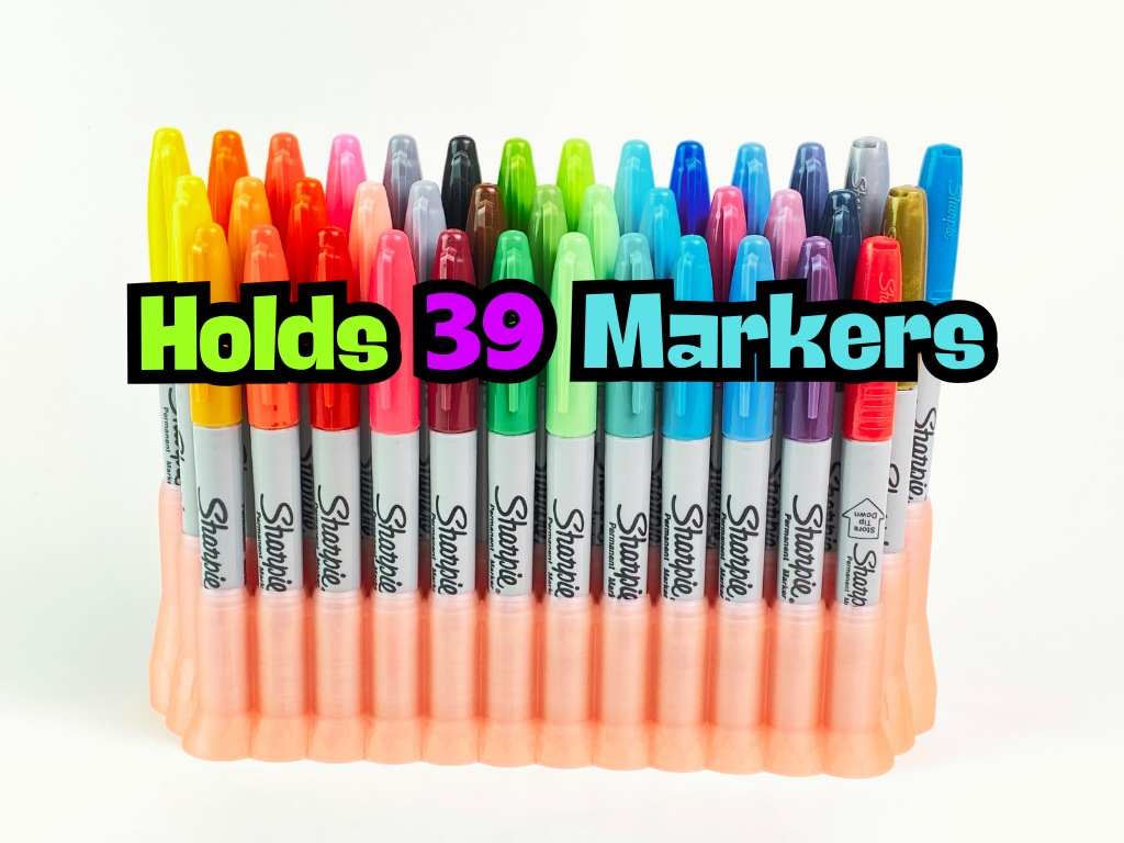 Ultimate Sharpie Storage Rack – 39 Marker Holder