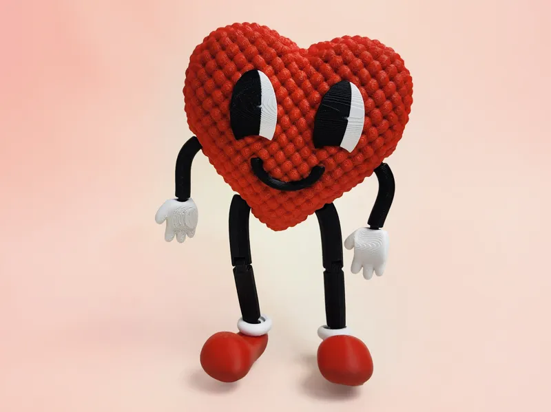 Retro knit 1930s Style Heart Character