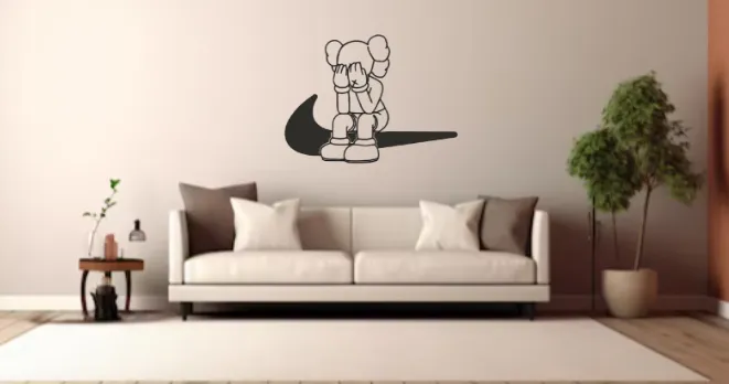 Kaws On Nike Logo Wall Art