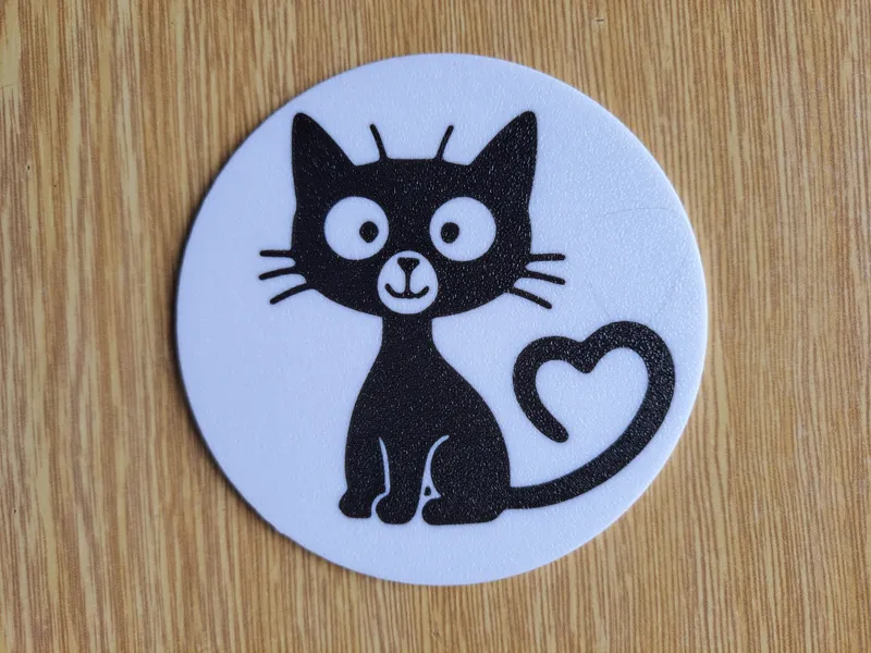 Cat Pose Coaster #9 – Heart Tail Cat