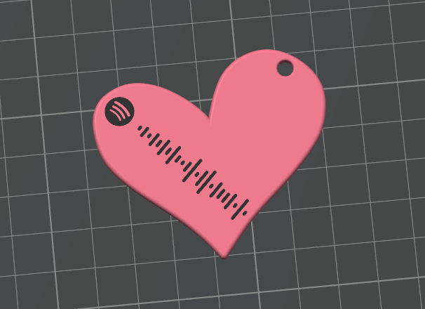 Miniatura 2 do modelo 3D Heart Keychain with Spotify Code  “Perfect”