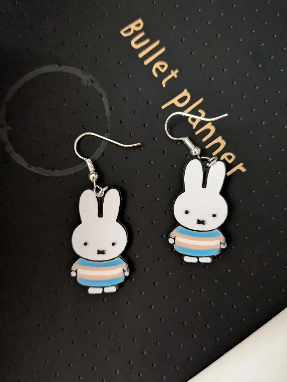 Miffy Earrings Trans Flag view 2