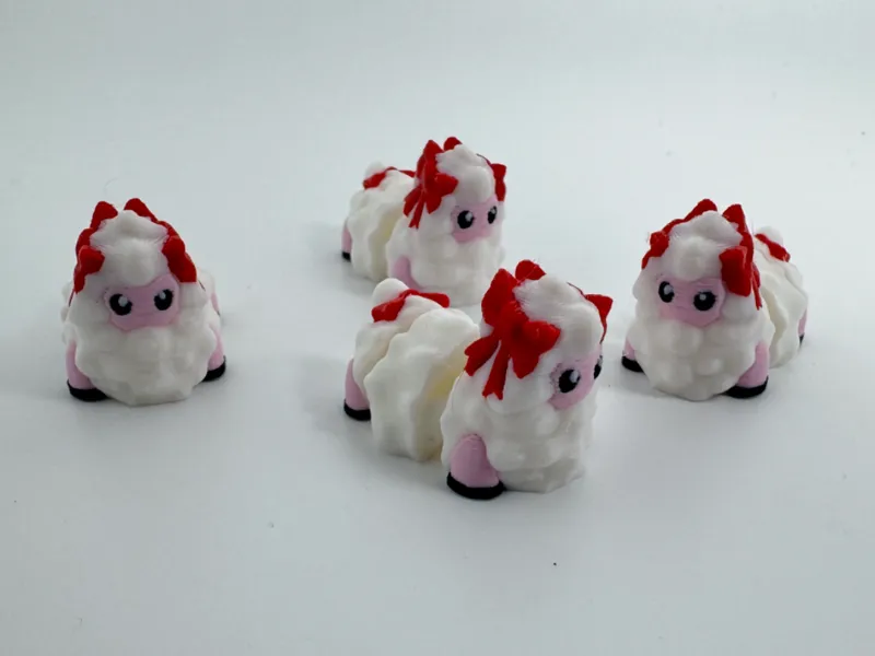 Articulated/Flexible Xmas Sheep, No support needed