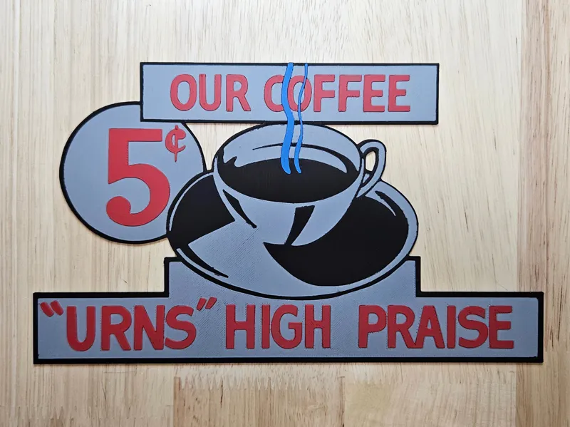 BTTF Back to the Future Coffee Sign Cafe Diner