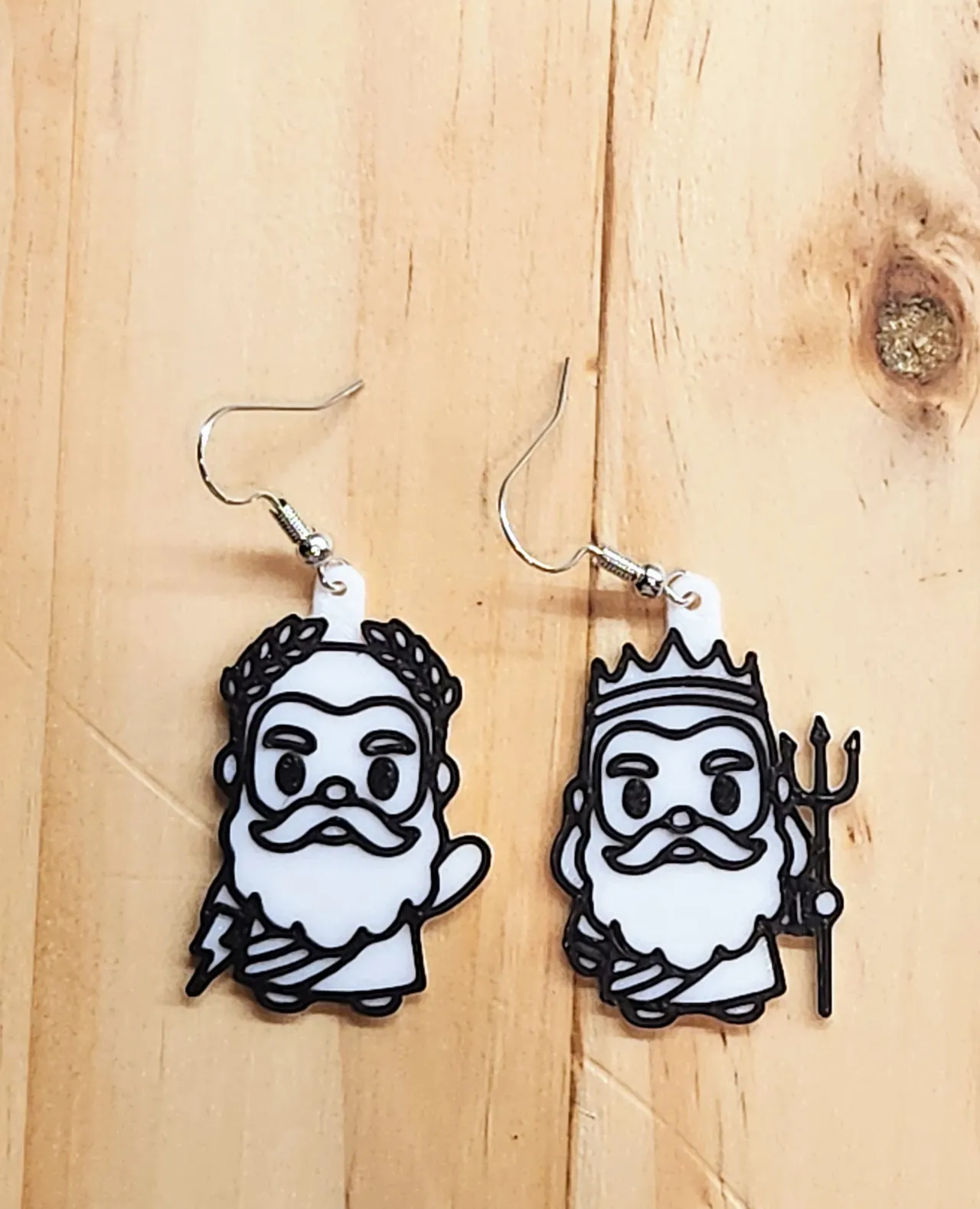 Zeus and Poseidon Earrings view 2