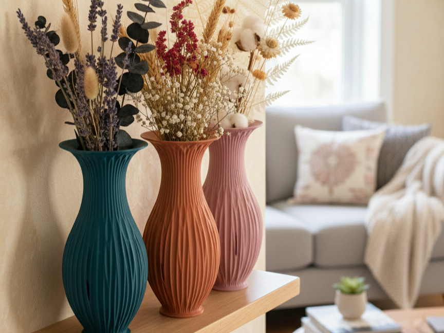 Modern Ribbed Vase