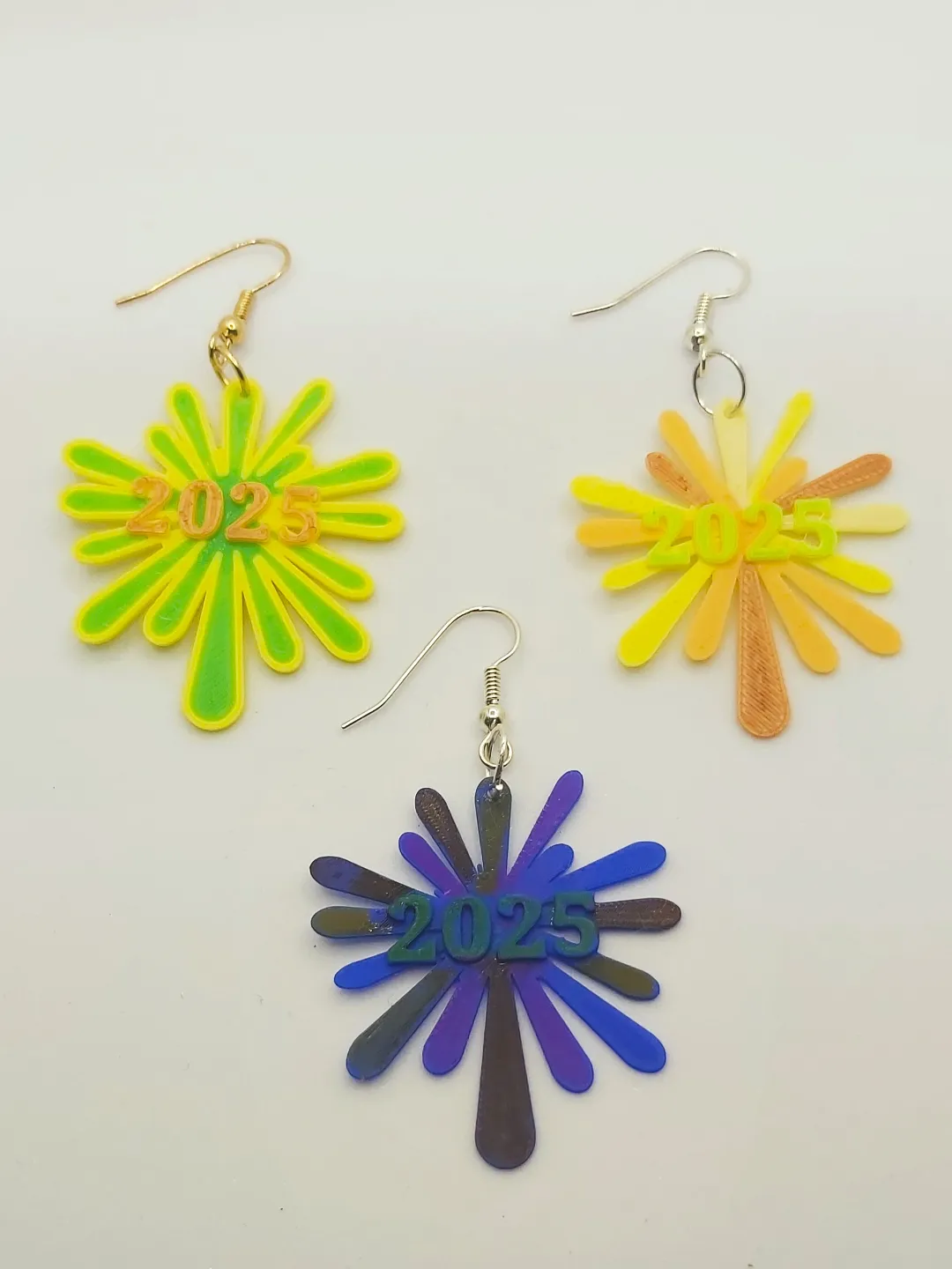 New Year Firework Earrings 2025 20 Minute Print view 4