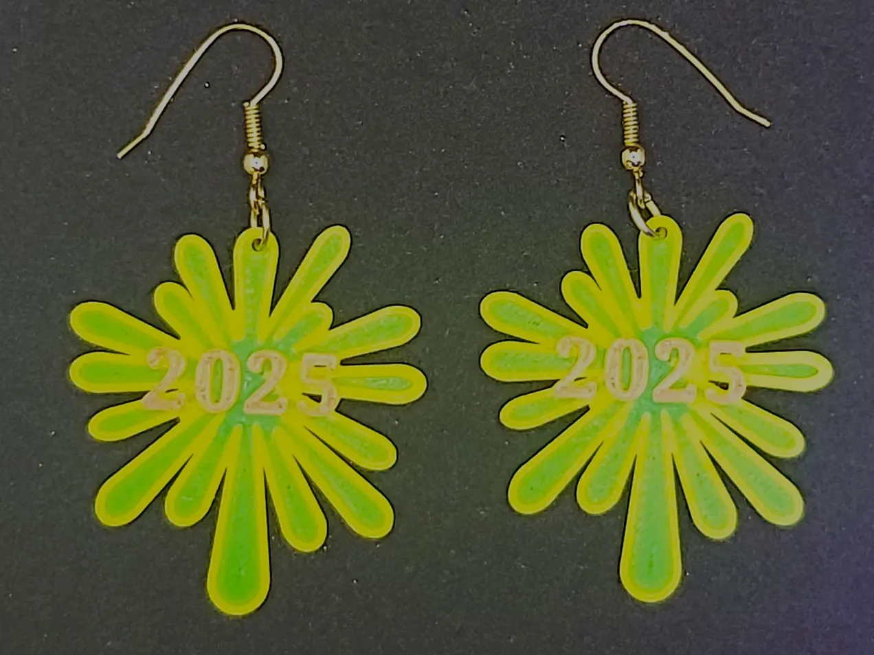 New Year Firework Earrings 2025 20 Minute Print view 3