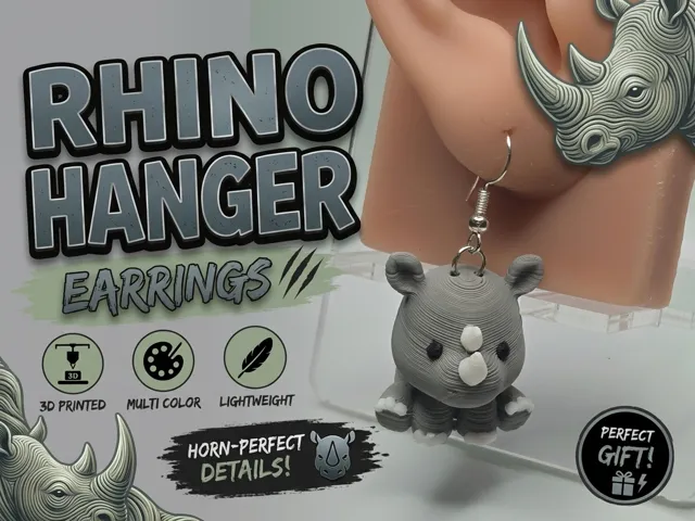 Rhino Hanger Earrings