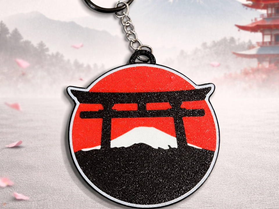 minimal torii gate design, keychain