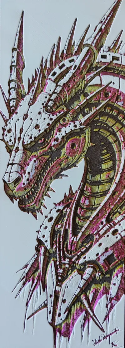 Hueforge Mechanical dragon picture