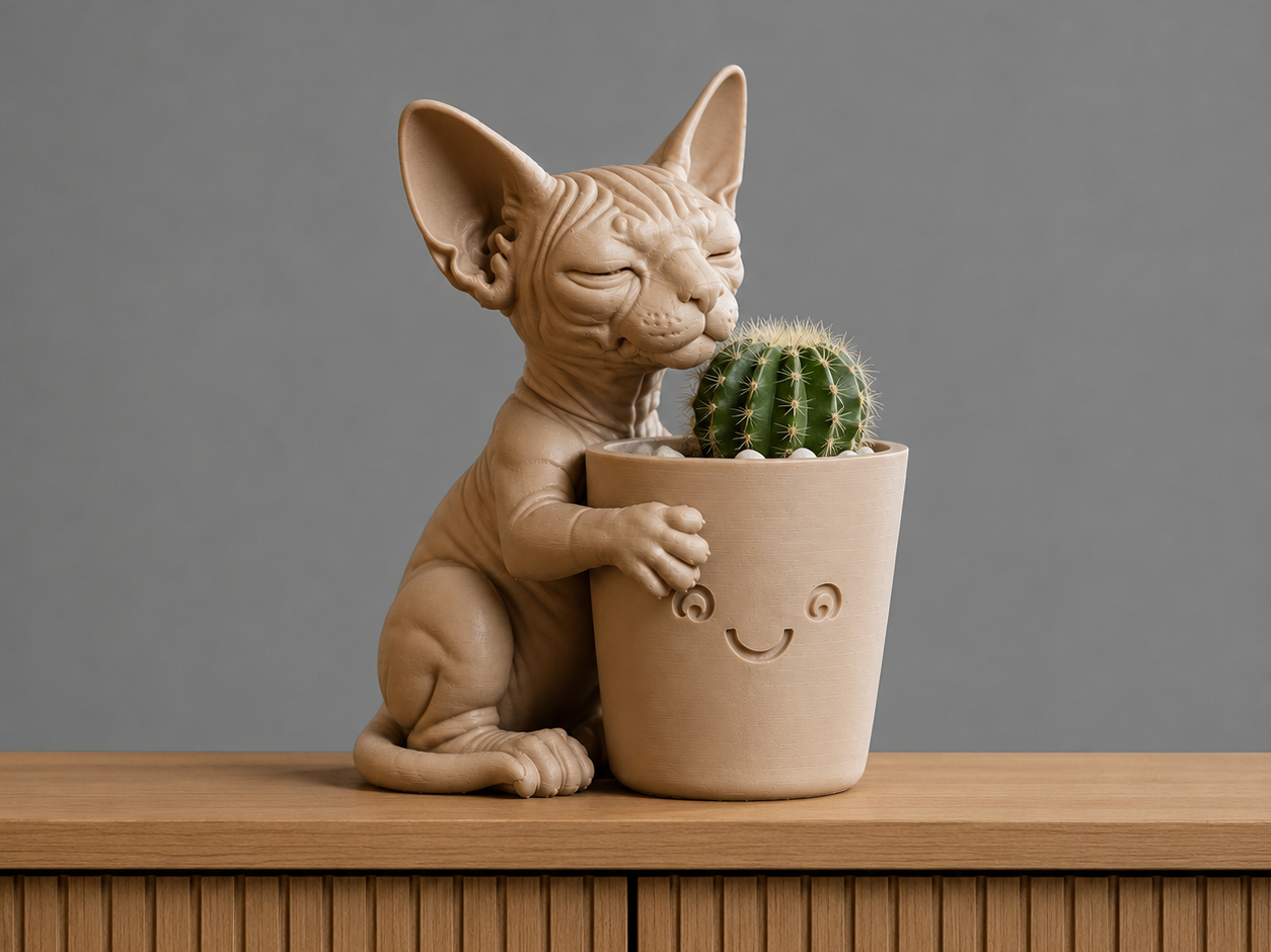 Sphynx Cat Planter