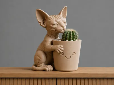 Sphynx Cat Planter